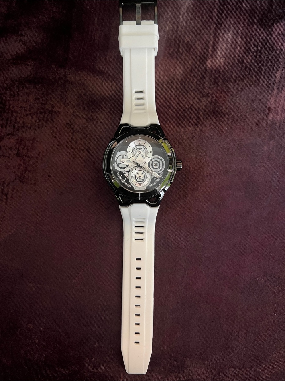 Activa by Invicta White Silicone Men's Watch with Black Case